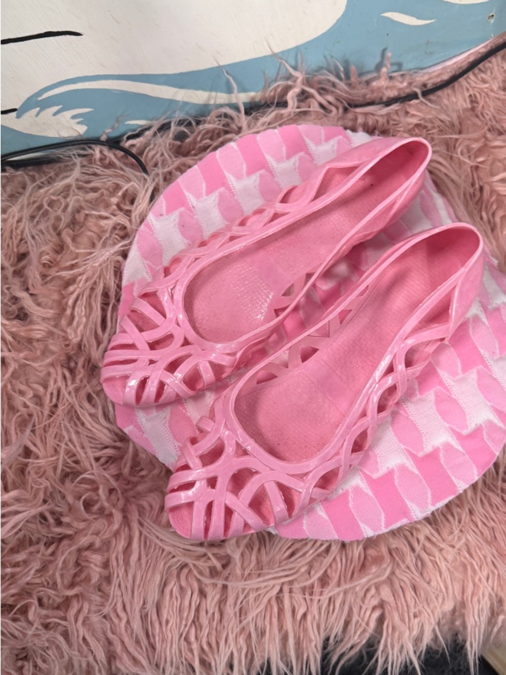 Pink Women's Jelly Cutout Flats